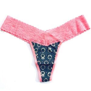 Victorias Secret Cotton Lace One Size fits All S M L Thong Citrus pink Ring